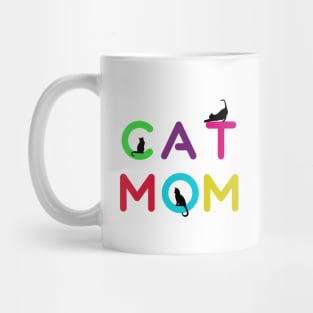 Funny Cat Mom Rainbow Graphic Design Mug